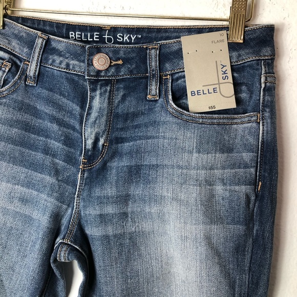 NWT BELLE SKY FLARE STRETCH DENIM JEANS SIZE 10 - Picture 2 of 5